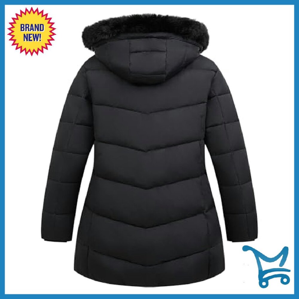Plus Size Winter Down Alternative Puffer Jacket W… - image 3
